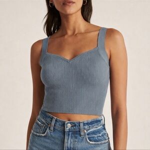 Abercrombie & Fitch Ribbed Knit Sweetheart Neck Cropped Tank Top | | Size XL